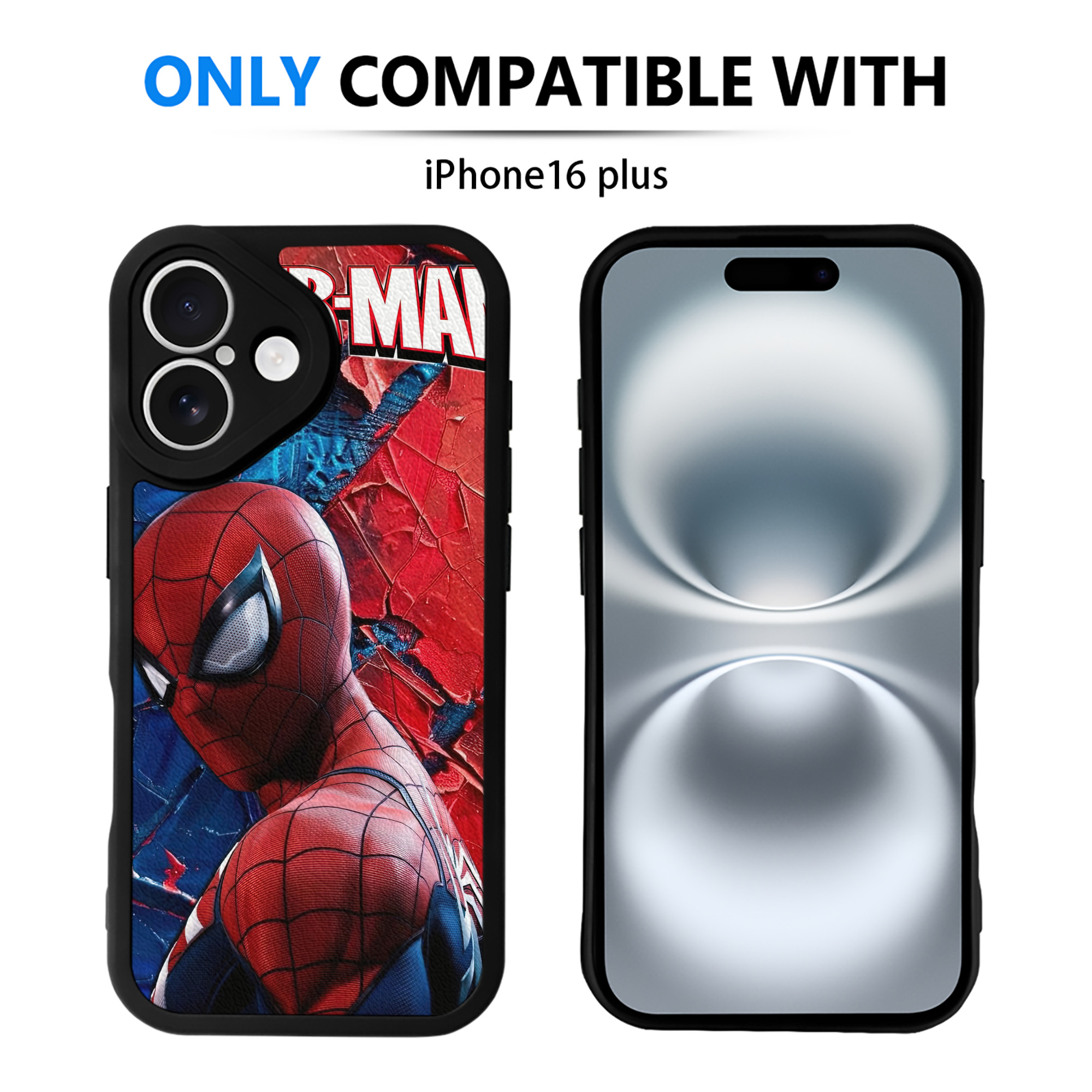 （画像用） Spider Man スパイダーマン 【iPhone 16シリーズ対応】シリコンスマホケース（レザー調） 材質：シリコン
